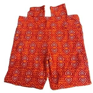 Lularoe Heart Pink Red Leggings EUC Size T/C #4550